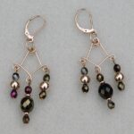 Gold and Firepolished Glass Earrings