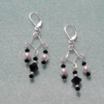 Swarovski Jet and Pearl Chandelier Earrings