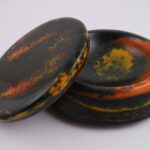 Multi-colored jar with lid