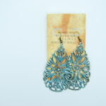 Antique Gold Turquoise Patina Earrings